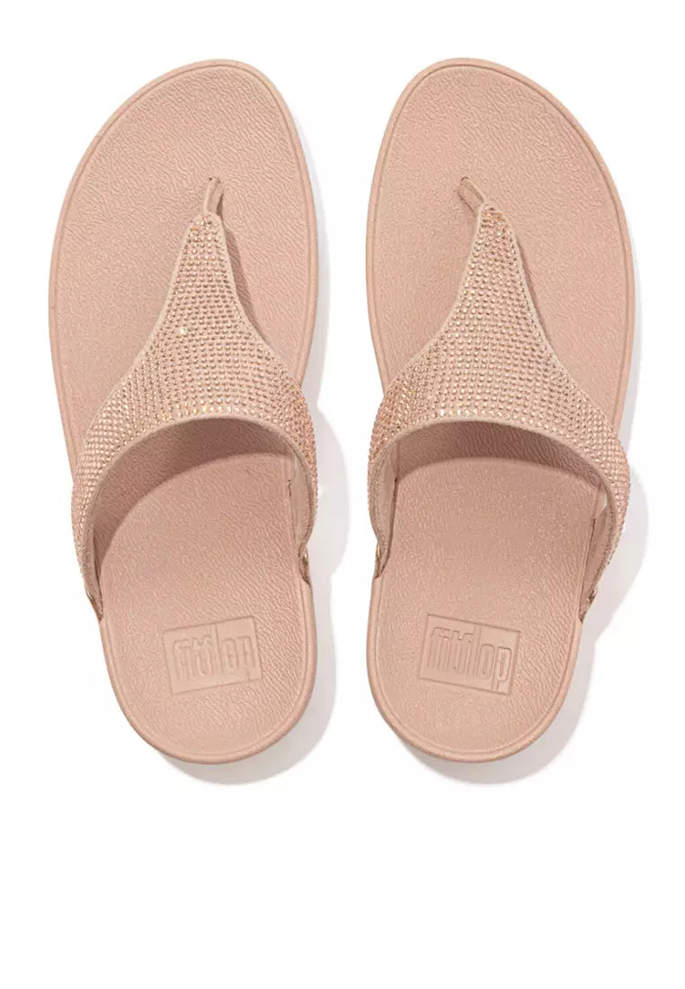 LULU Crystal Embellished Toe Post Sandals