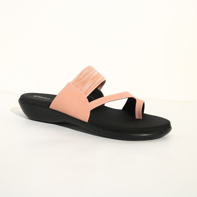 Pink outlet leather slippers