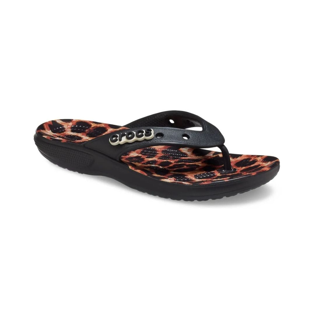 Womens leopard print online flip flops