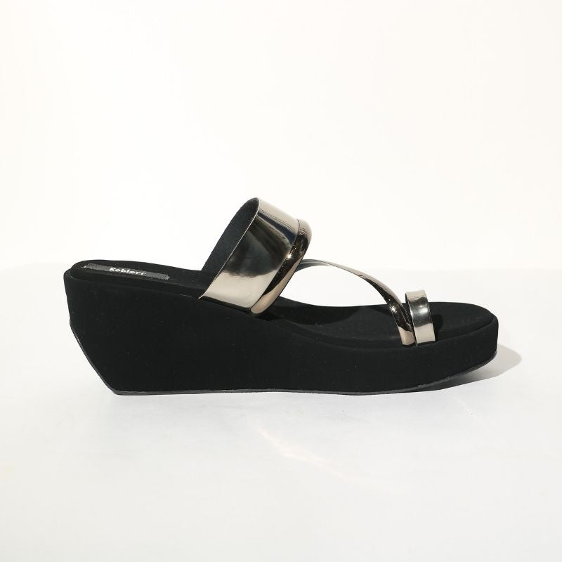 Silver Casual Wedge