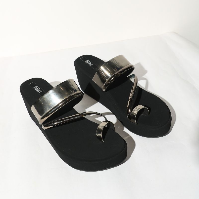 Silver Casual Wedge