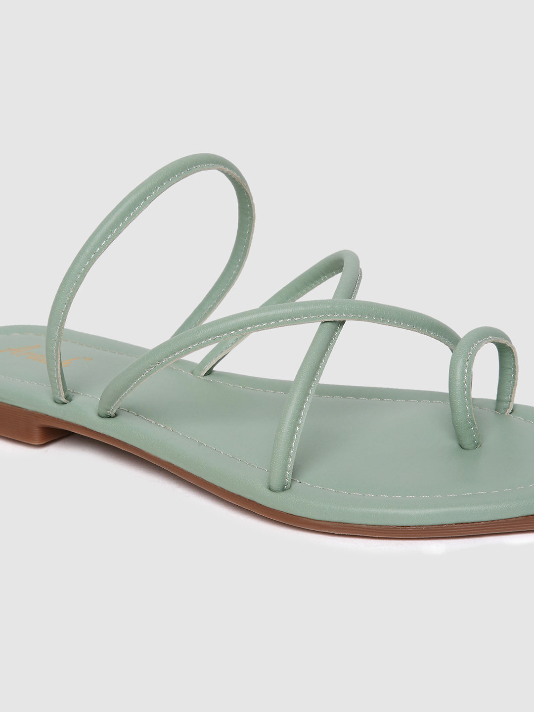 Green Strap Casual Flats