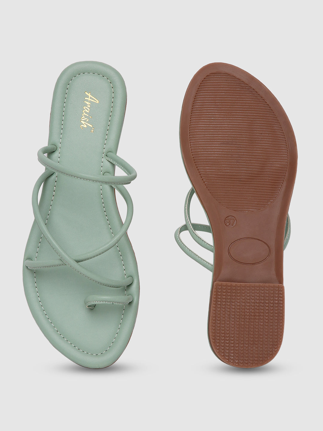 Green Strap Casual Flats