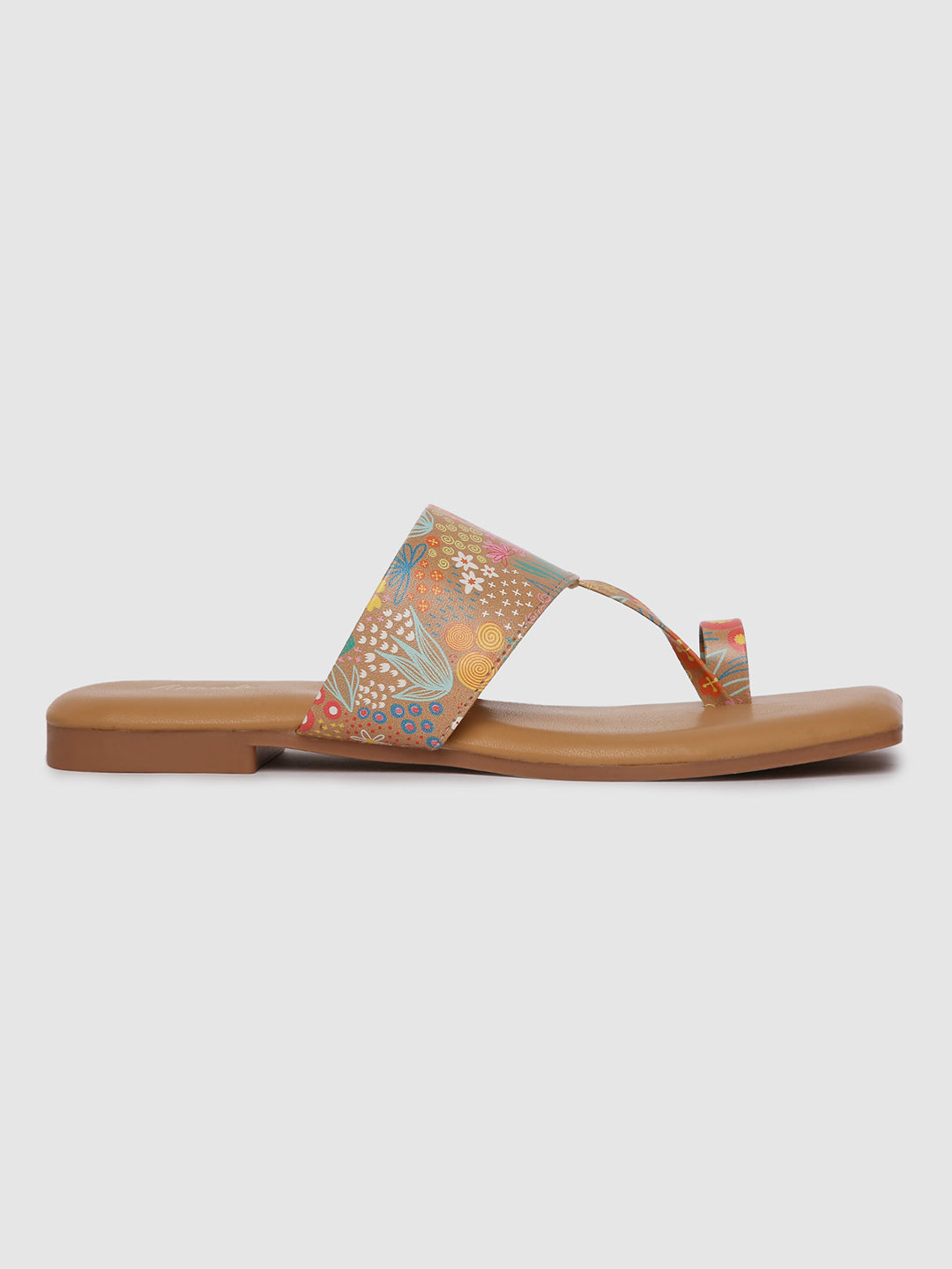 Beige Casual Printed Flats