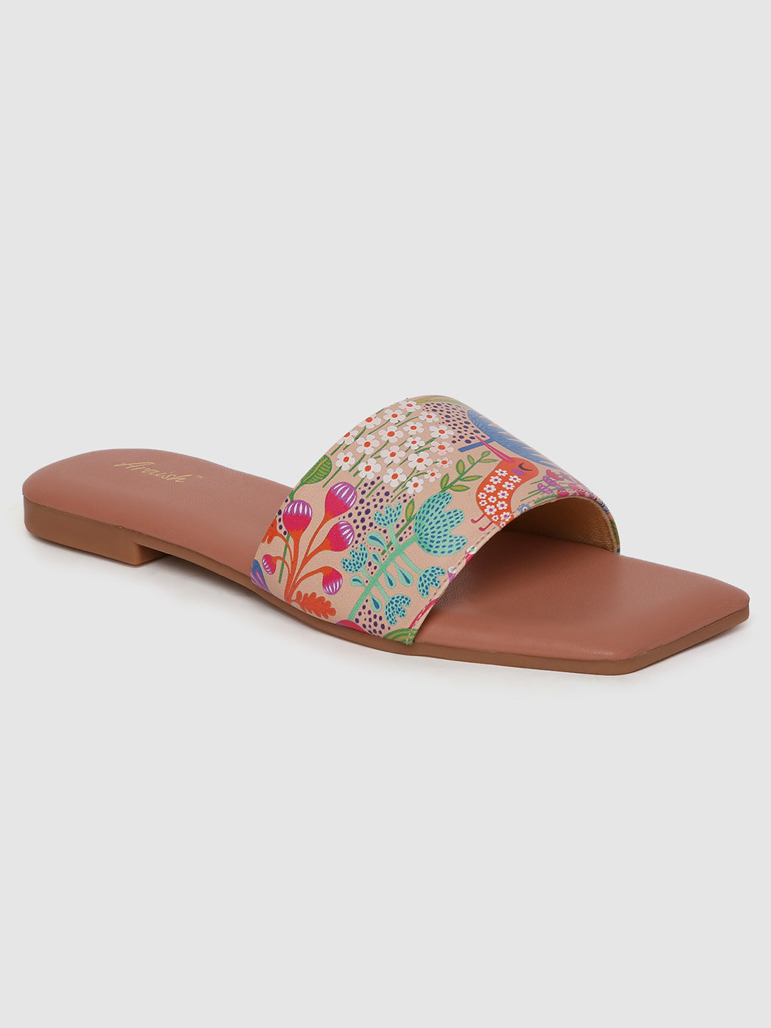 Peach Printed Causal Flats