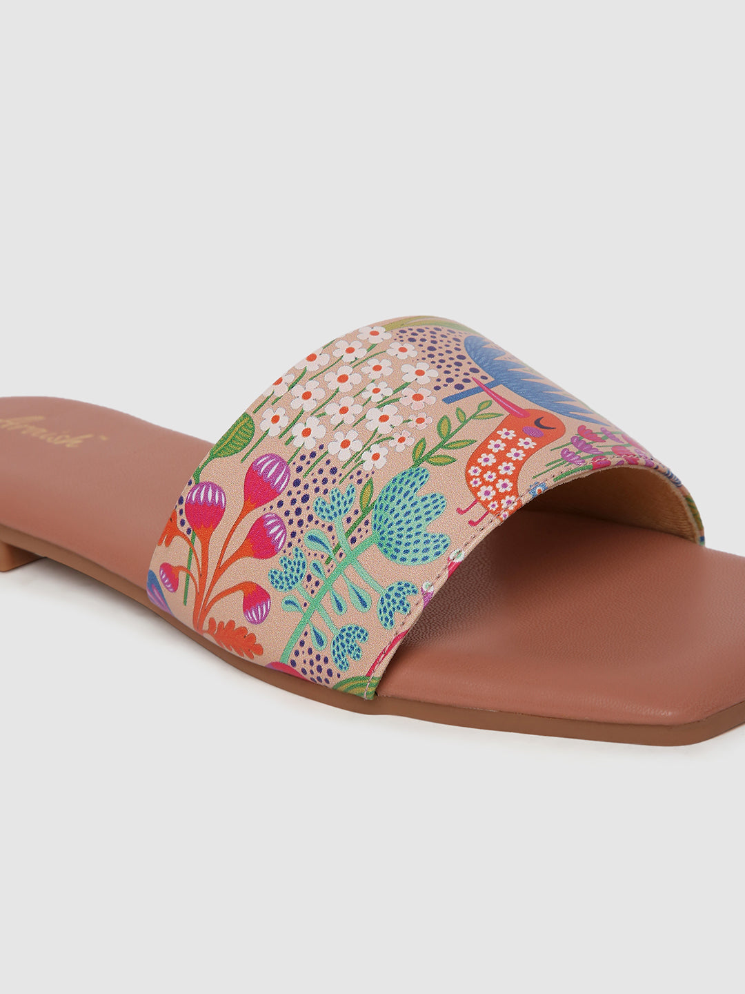 Peach Printed Causal Flats