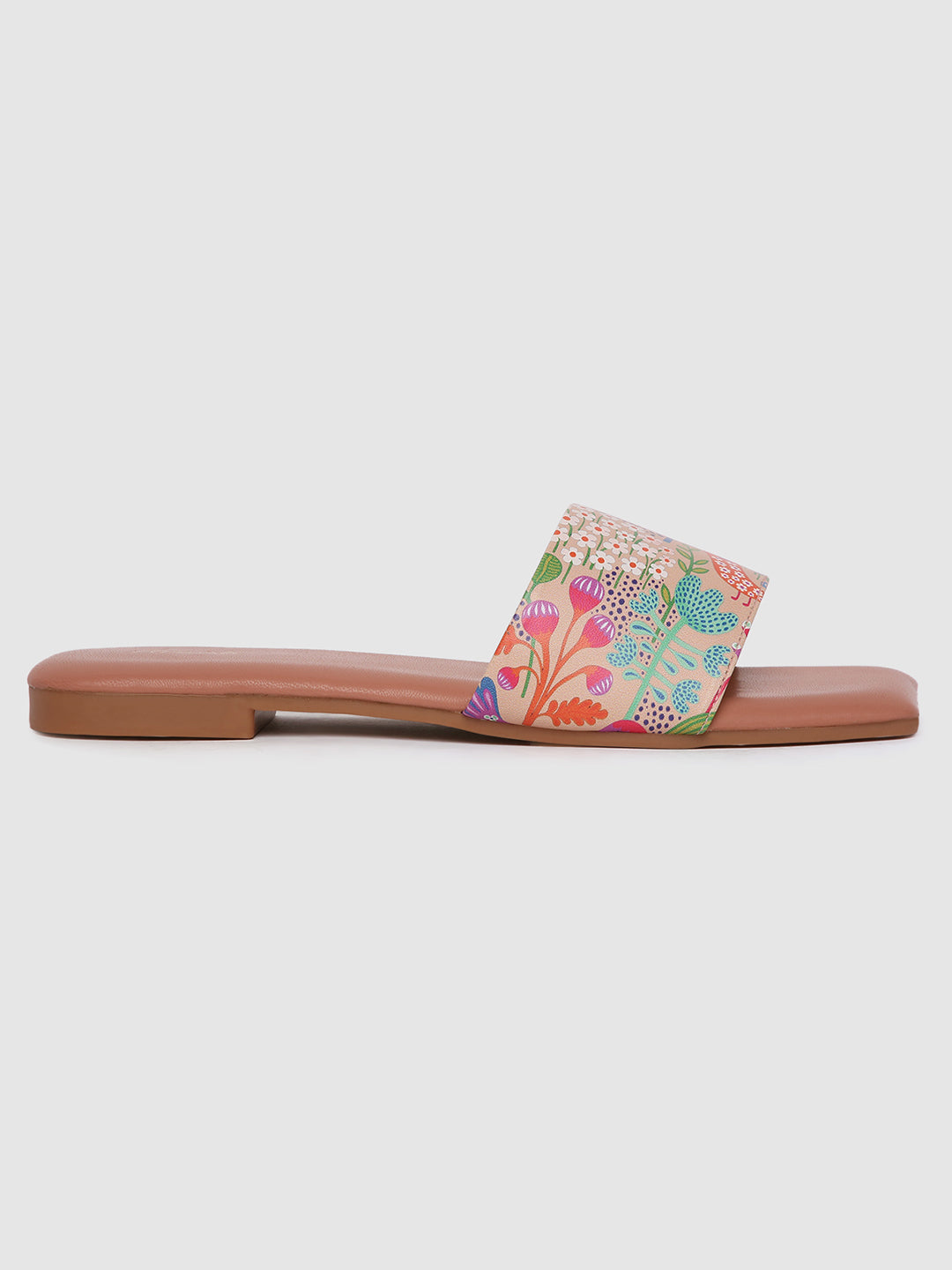 Peach Printed Causal Flats