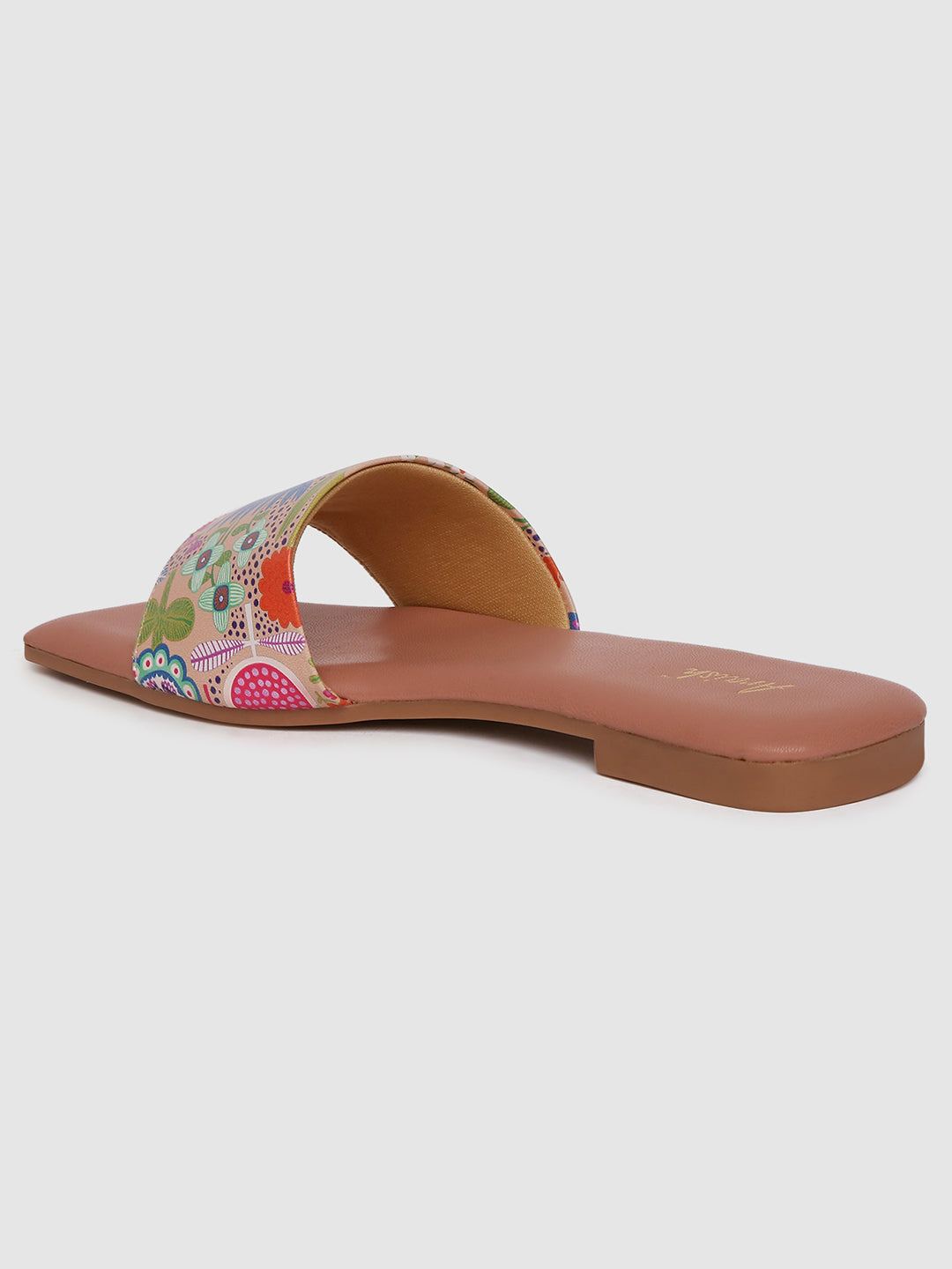 Peach Printed Causal Flats
