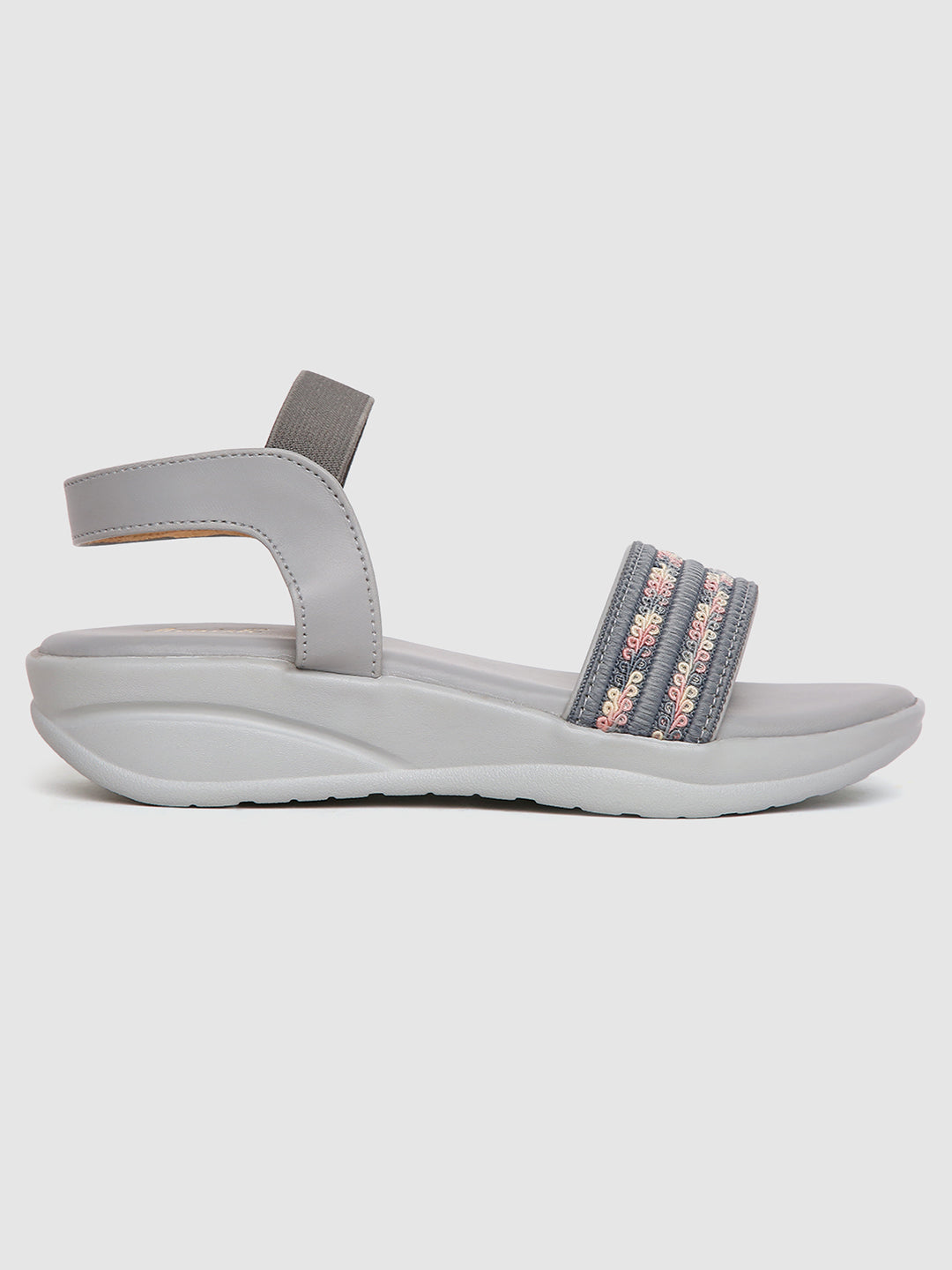 Grey Weave Platform Heel