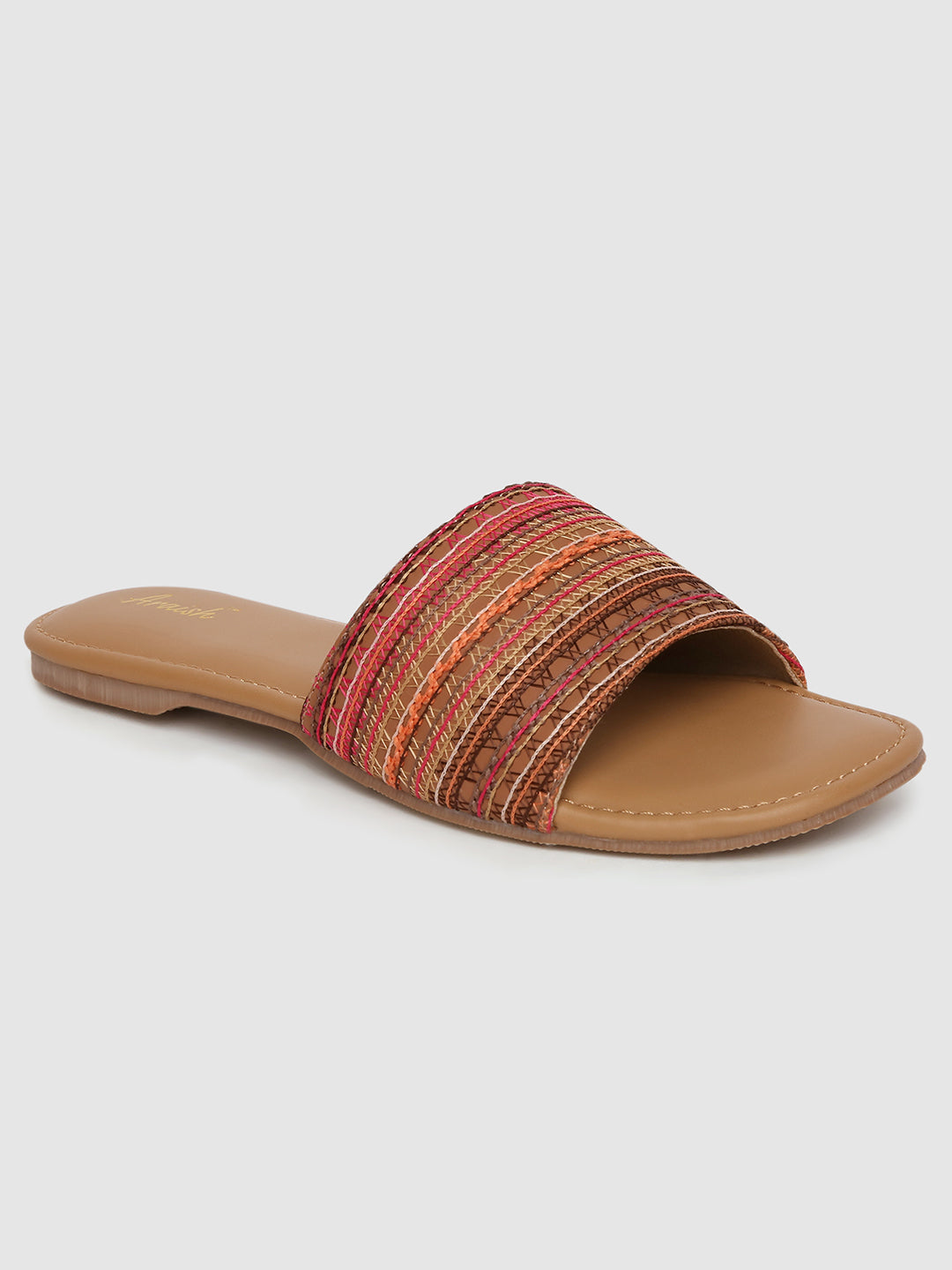 Beige Weaved Casual Flats