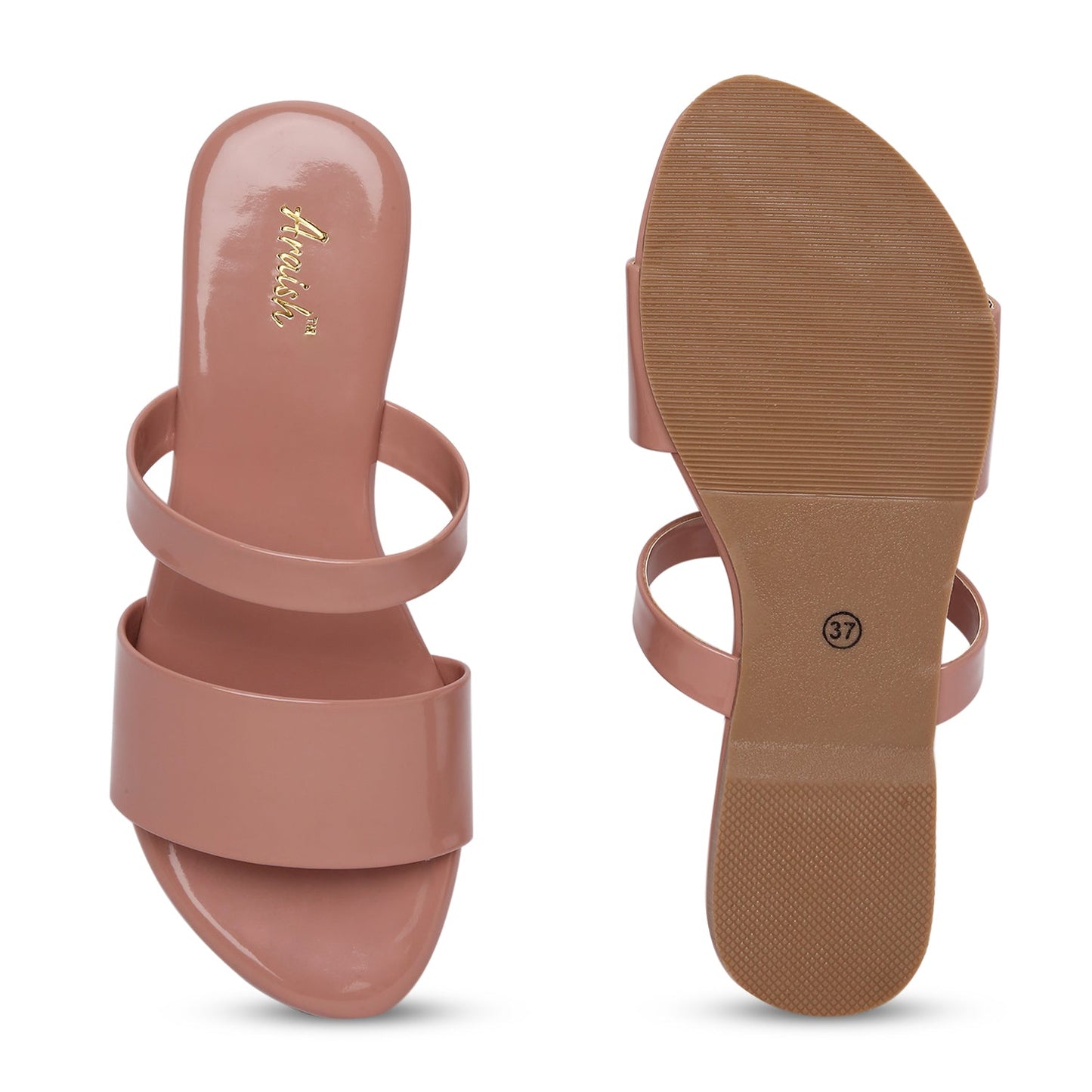Peach Solid Casual Flats