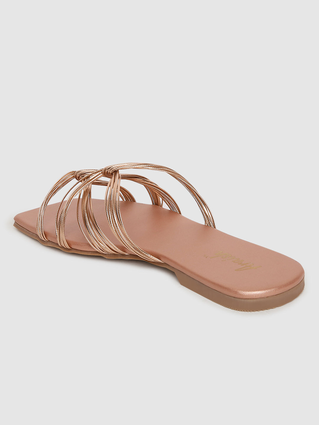 Rose Gold Weaved Casual Flats
