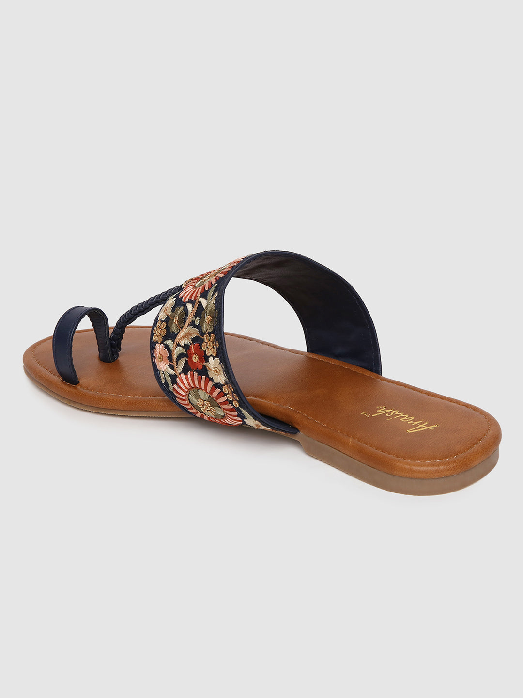 Black Embroidered Casual Flats