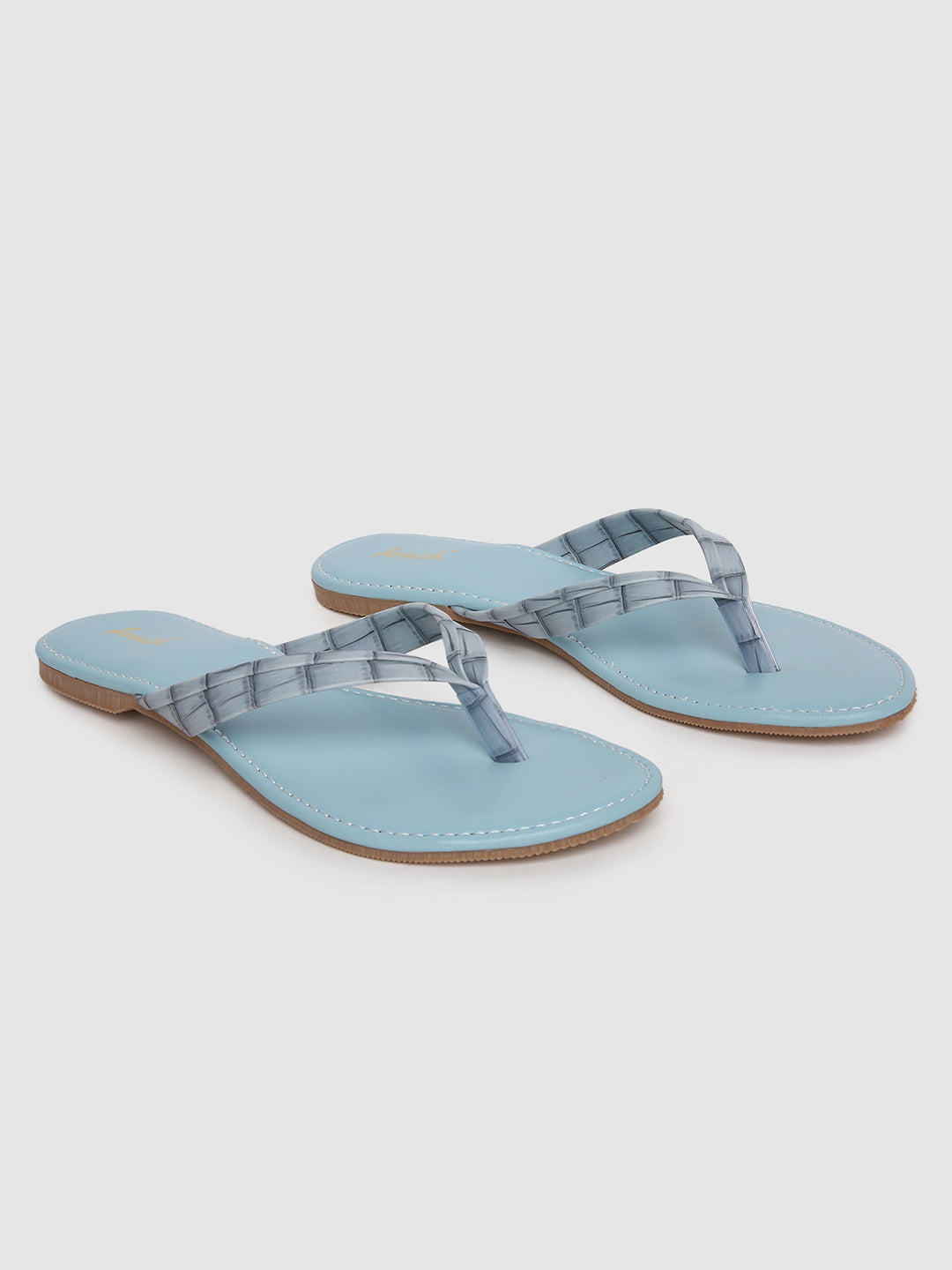 Blue Printed Casual Flats