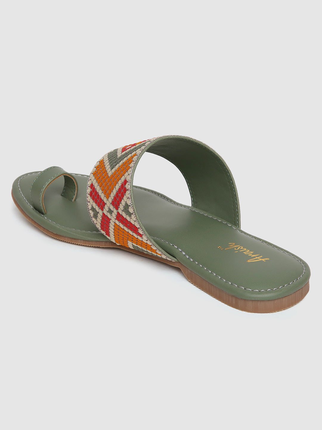 Olive Weave Casual Flats