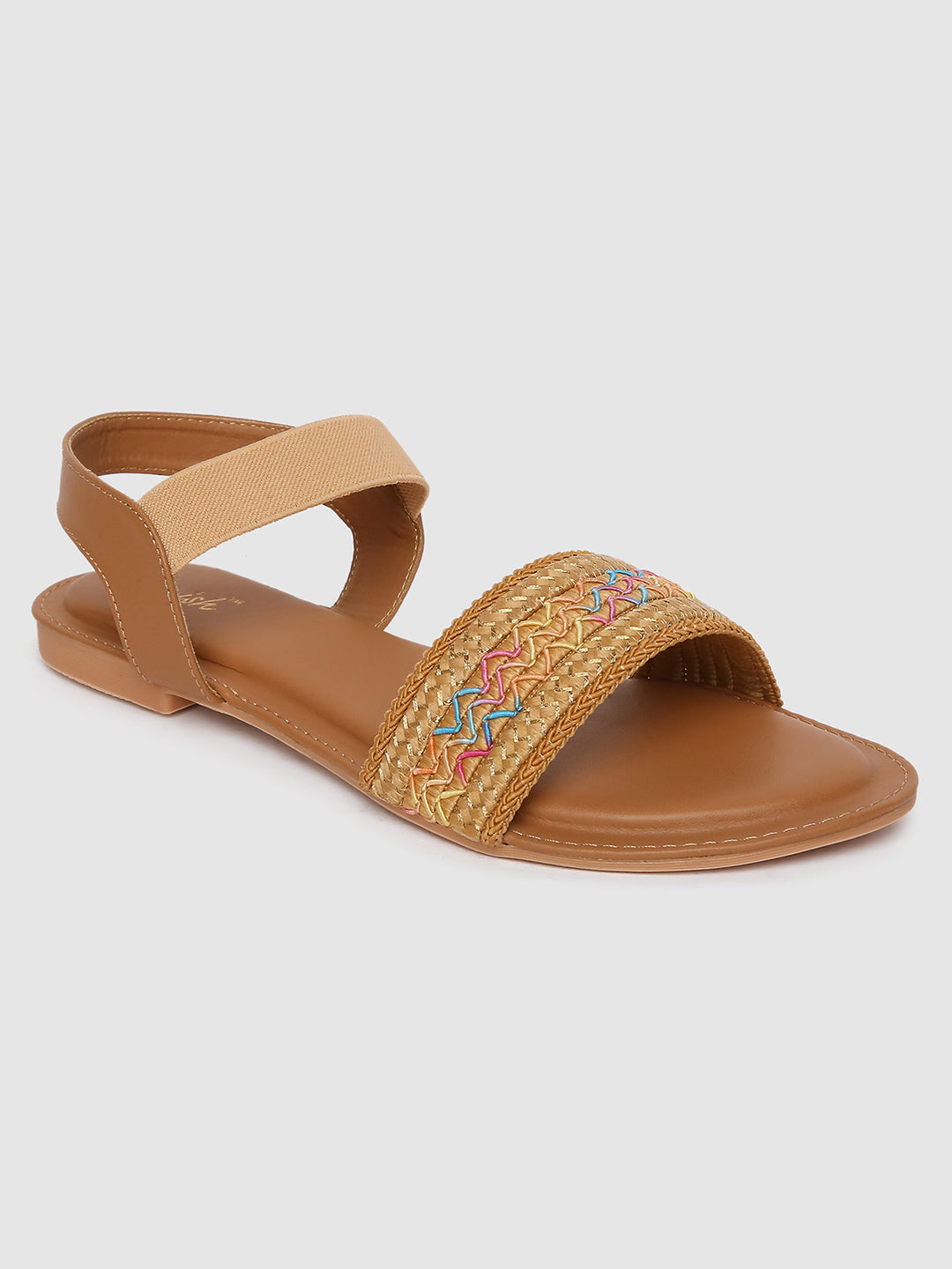 Dark Beige Weave Flats