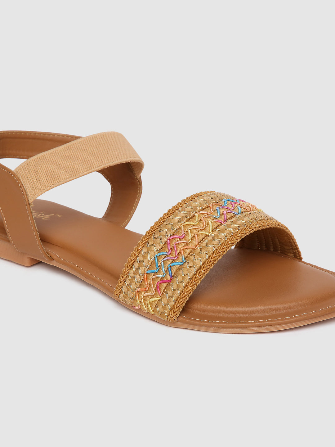 Dark Beige Weave Flats