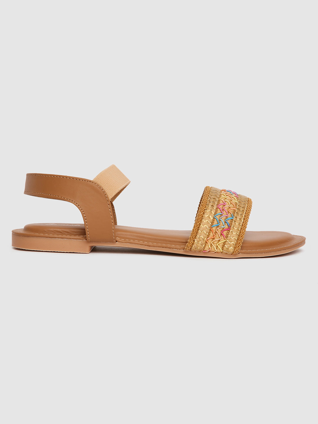 Dark Beige Weave Flats