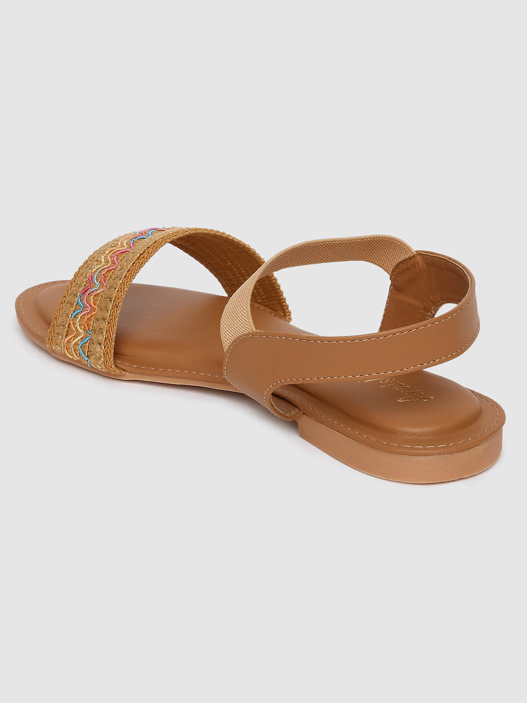 Dark Beige Weave Flats