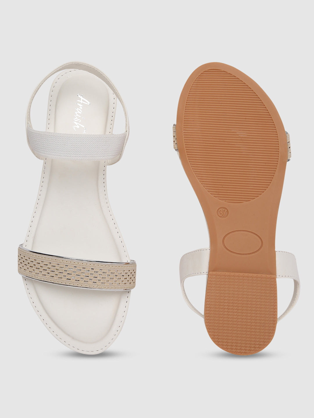 White Weaved Casual Flats