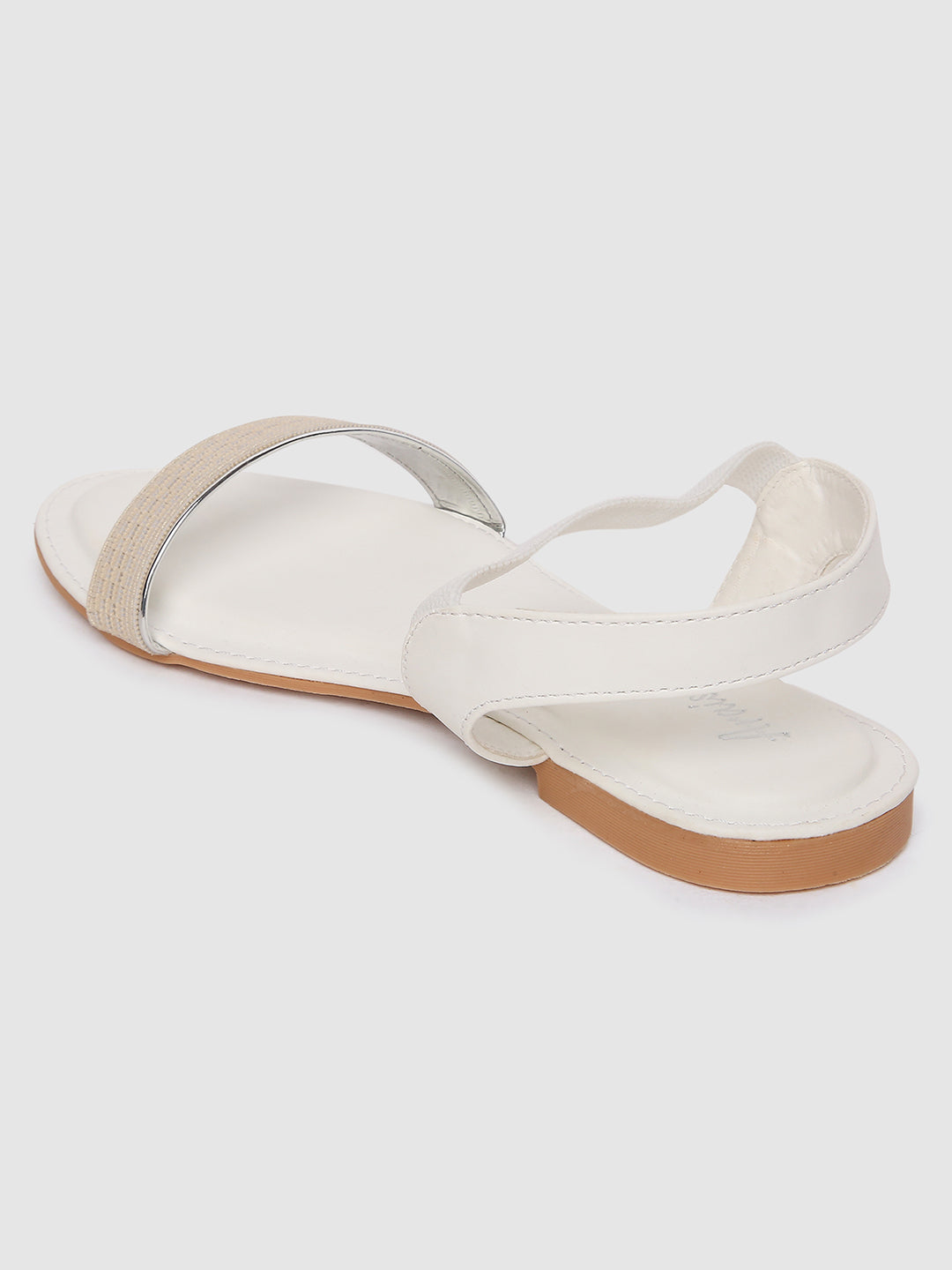 White Weaved Casual Flats