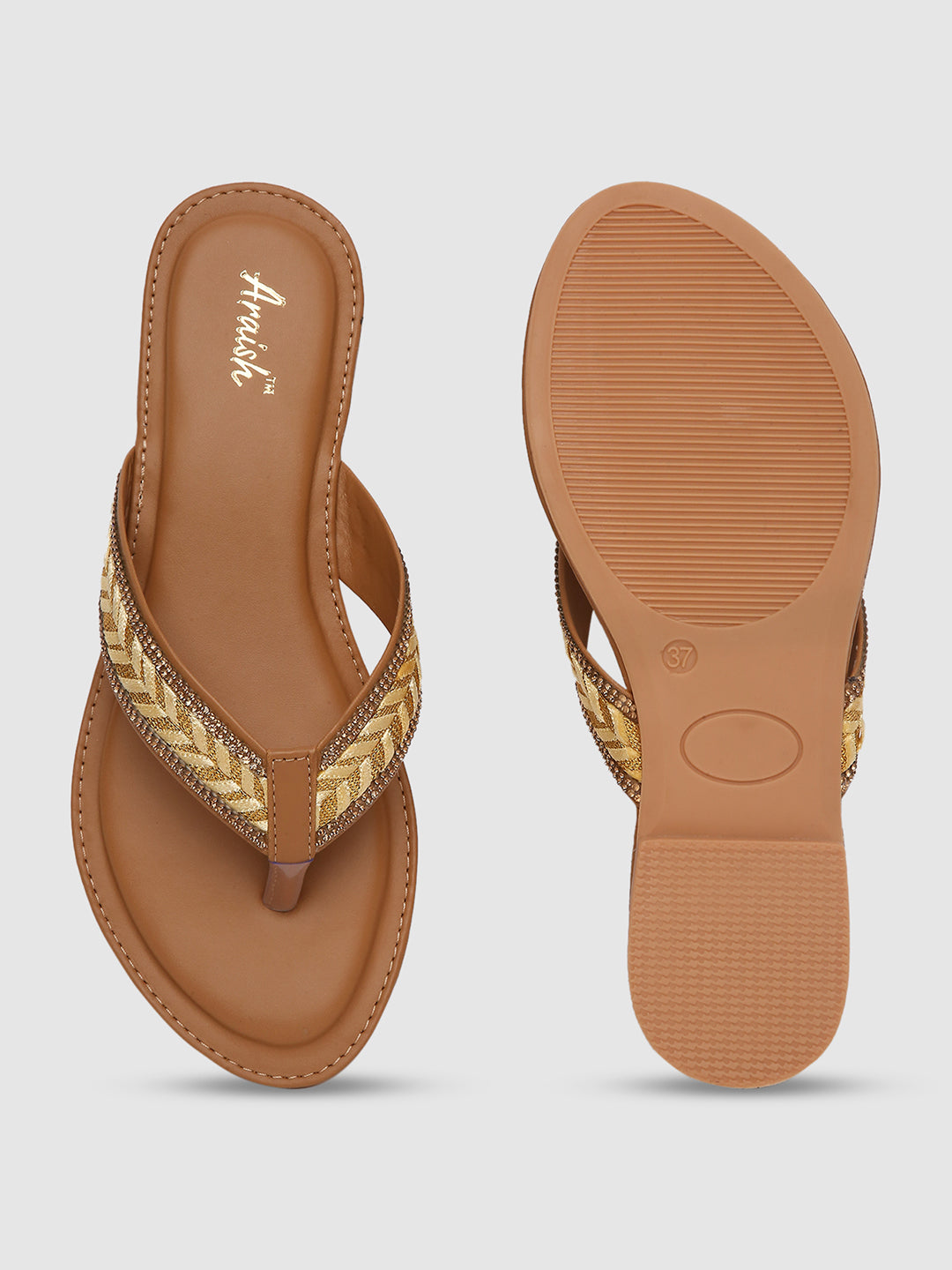 Dark Beige Weave Casual Flats