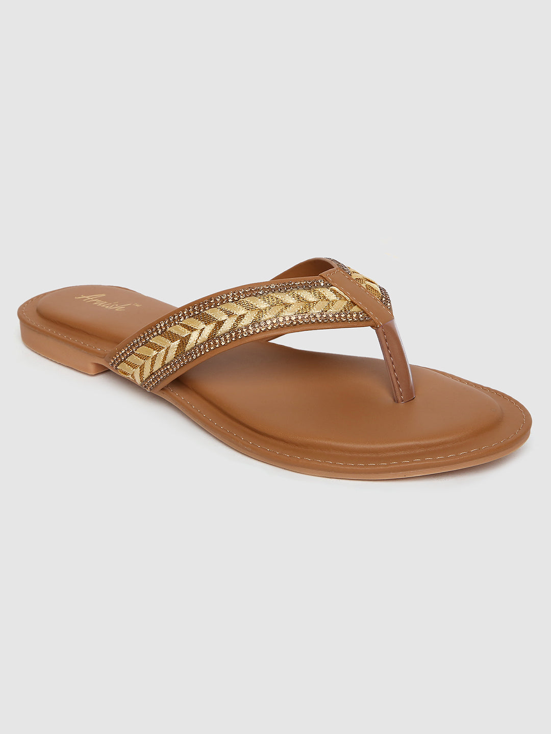 Dark Beige Weave Casual Flats