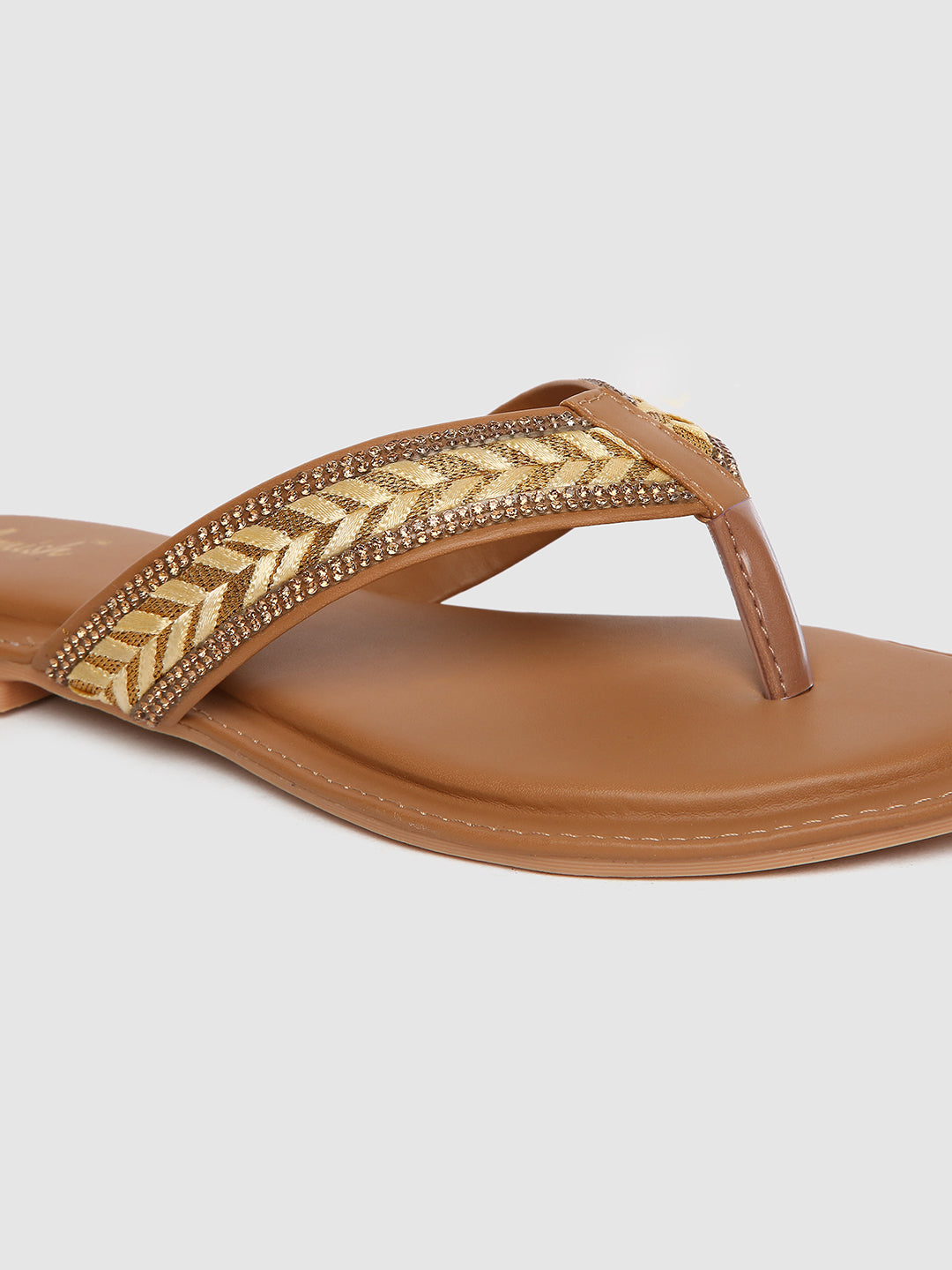 Dark Beige Weave Casual Flats