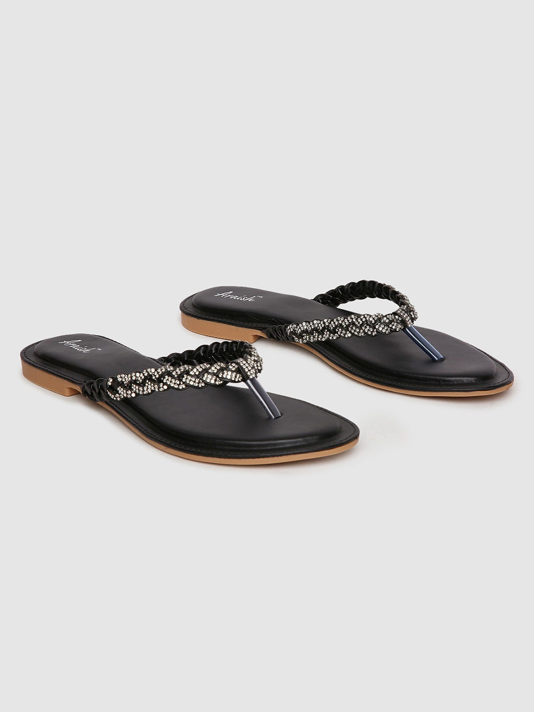 Black Studded Casual Flats