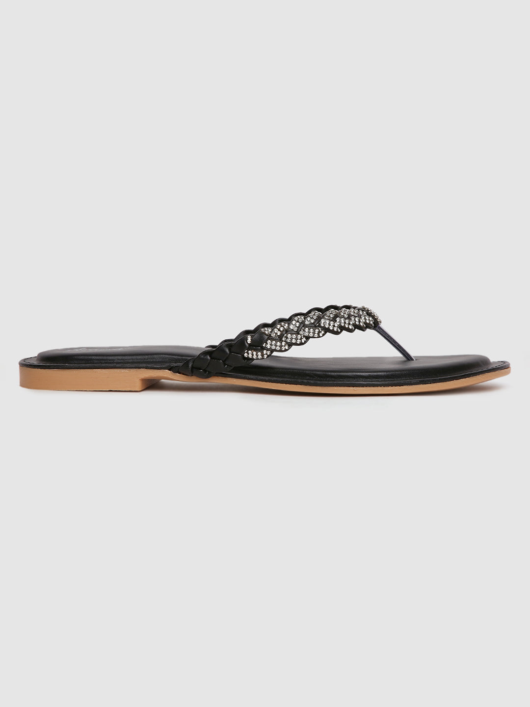 Black Studded Casual Flats