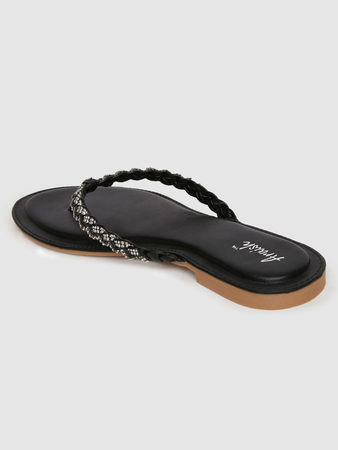 Black Studded Casual Flats