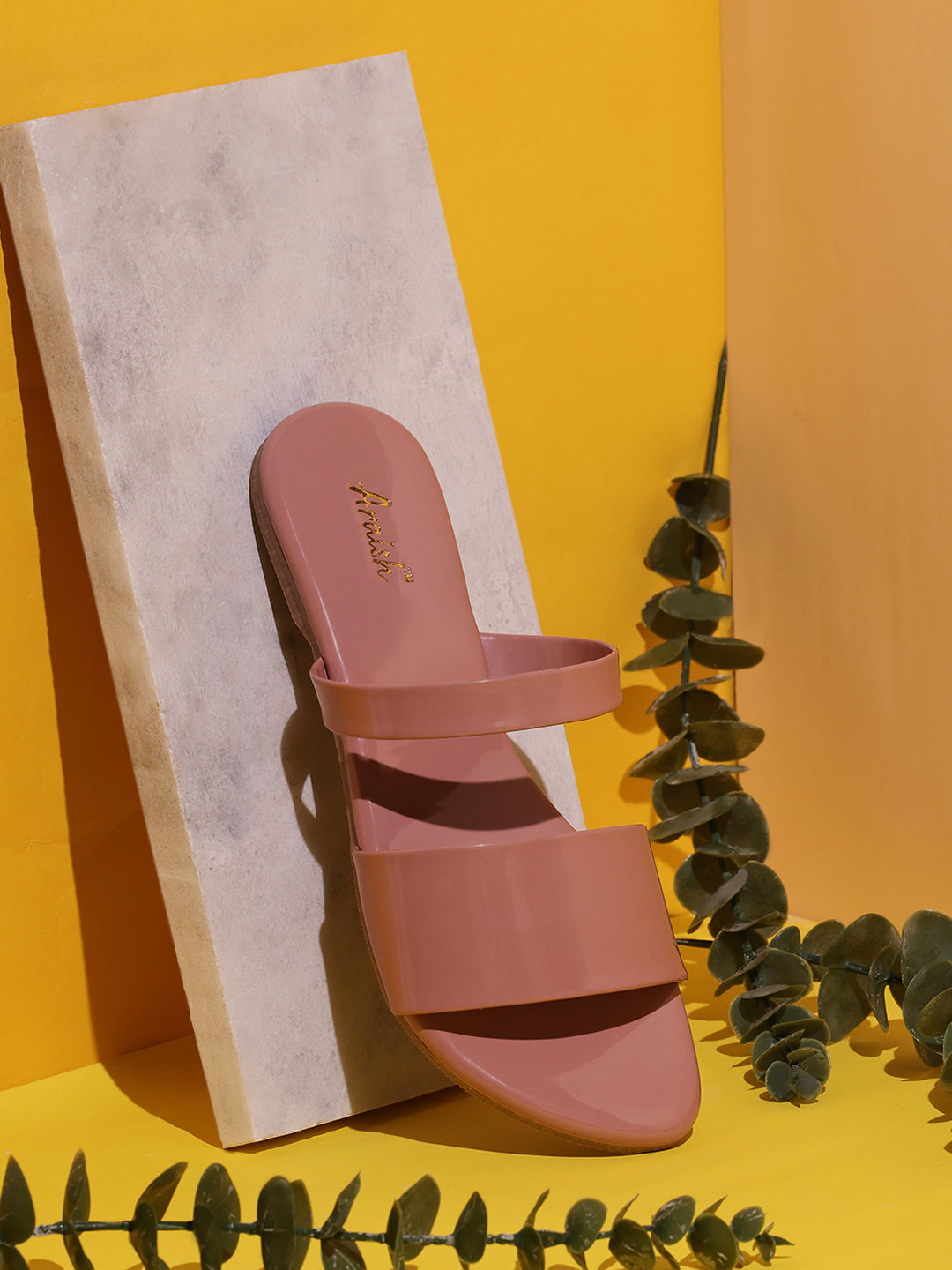 Peach Solid Casual Flats