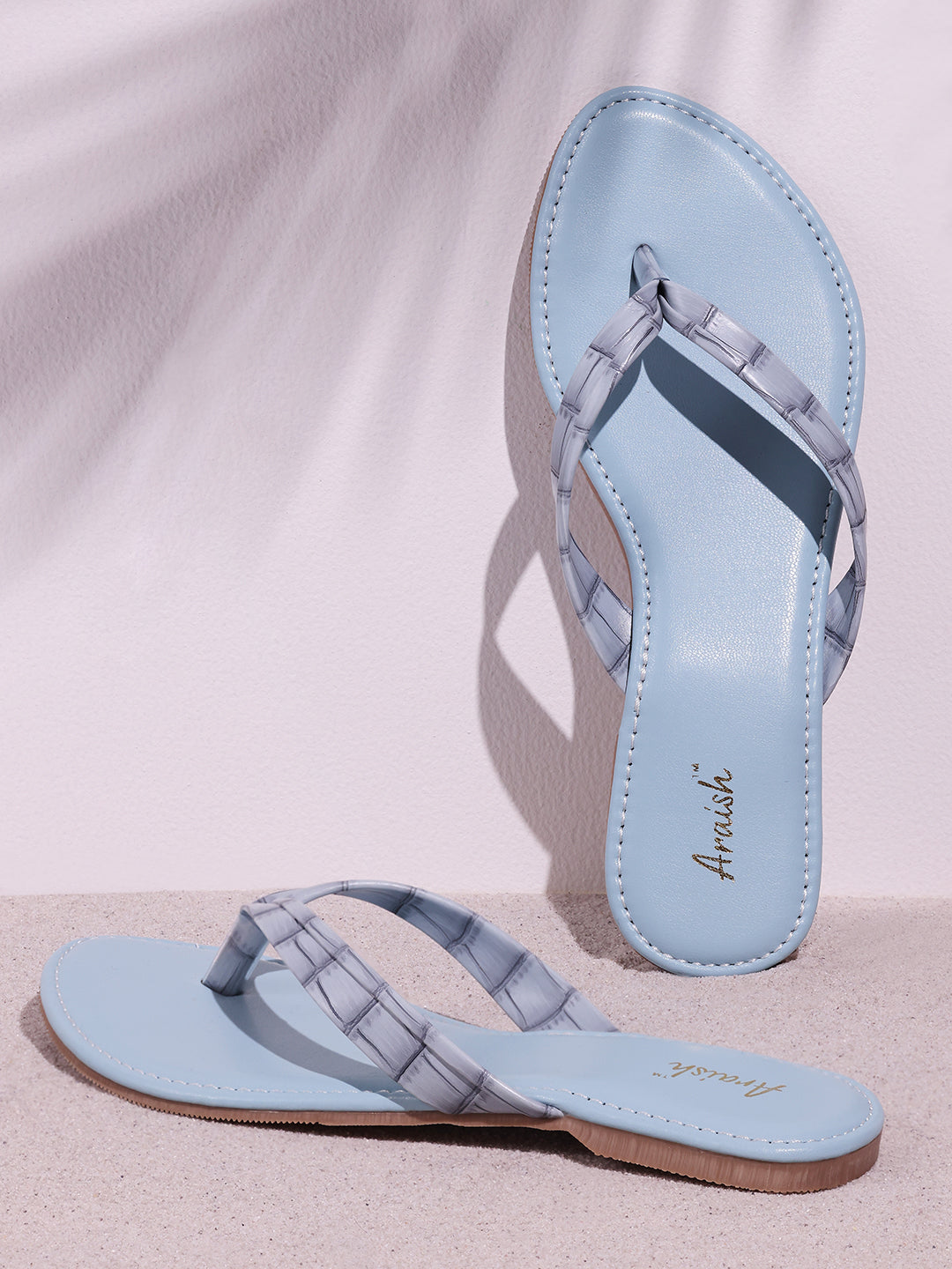 Blue Printed Casual Flats