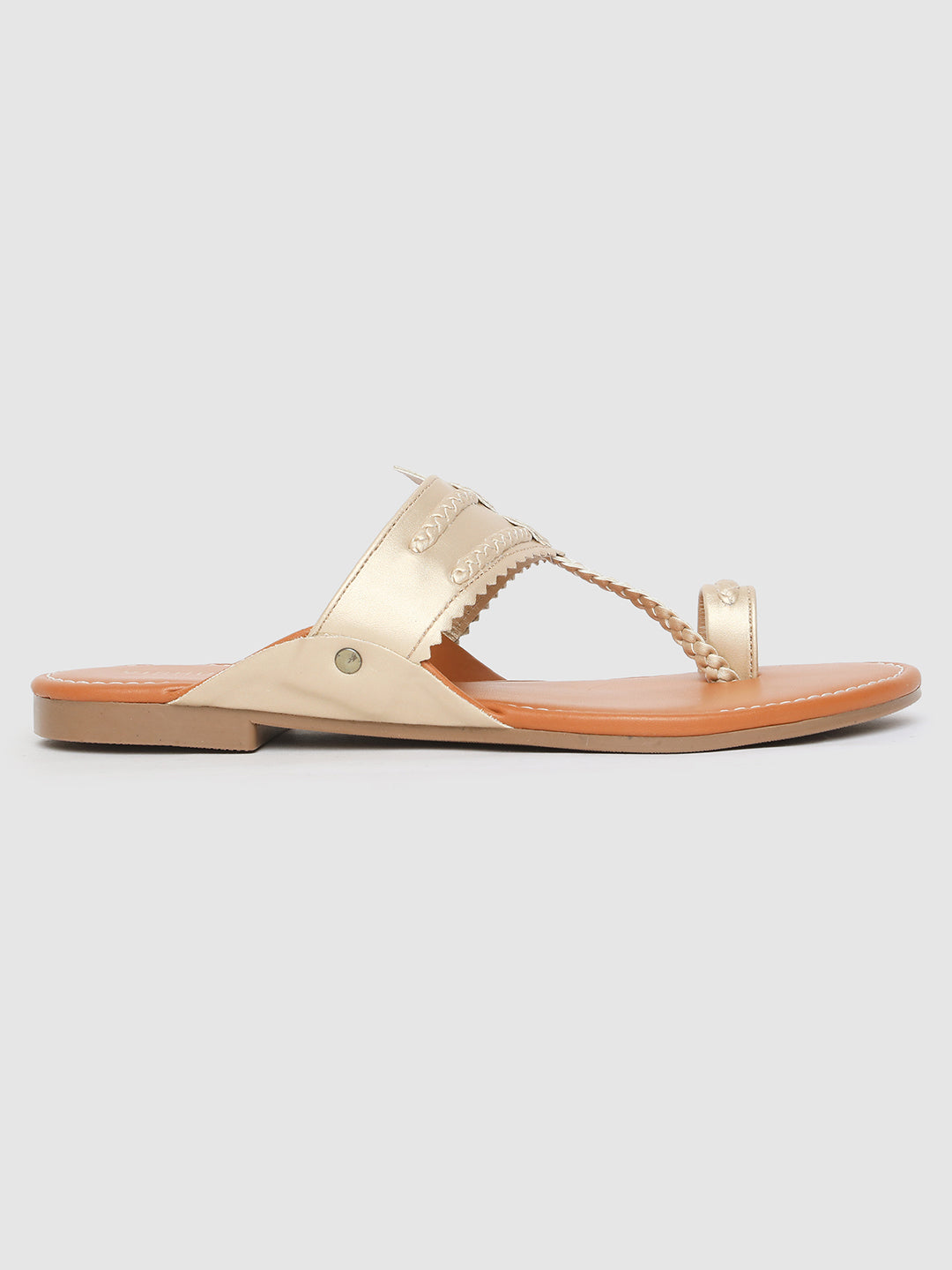 Gold Weaved Kolhapuri Flats