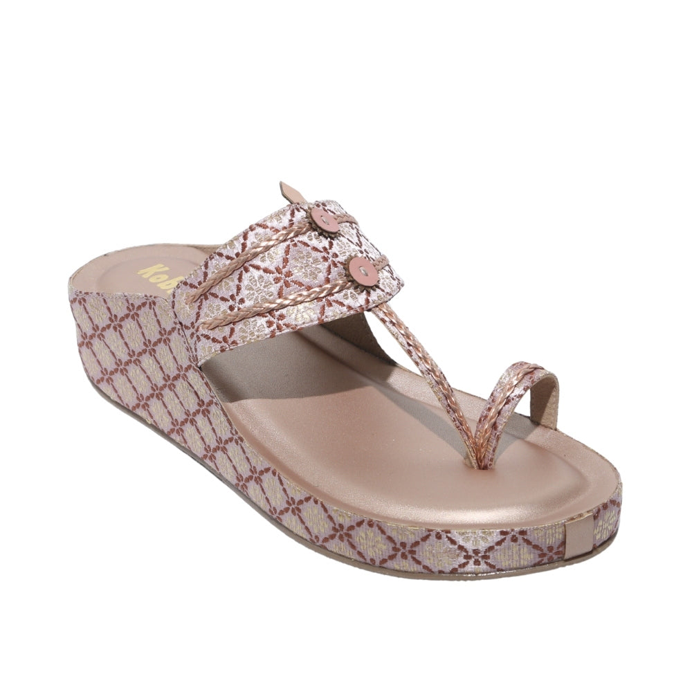 Pink Kolhapuri Wedges