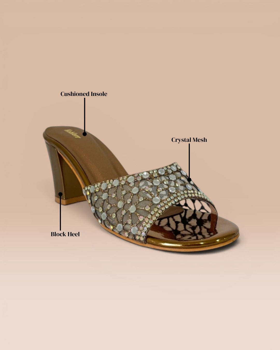 Antique Embellished Block Sandals