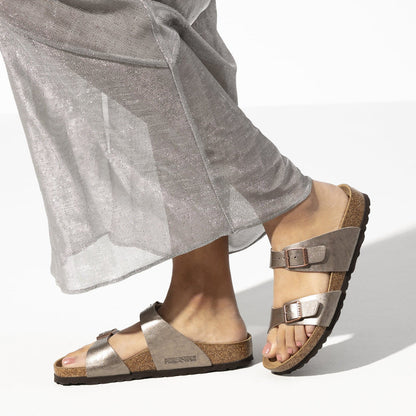 Sydney Birko-Flor in Taupe Womens Slippers