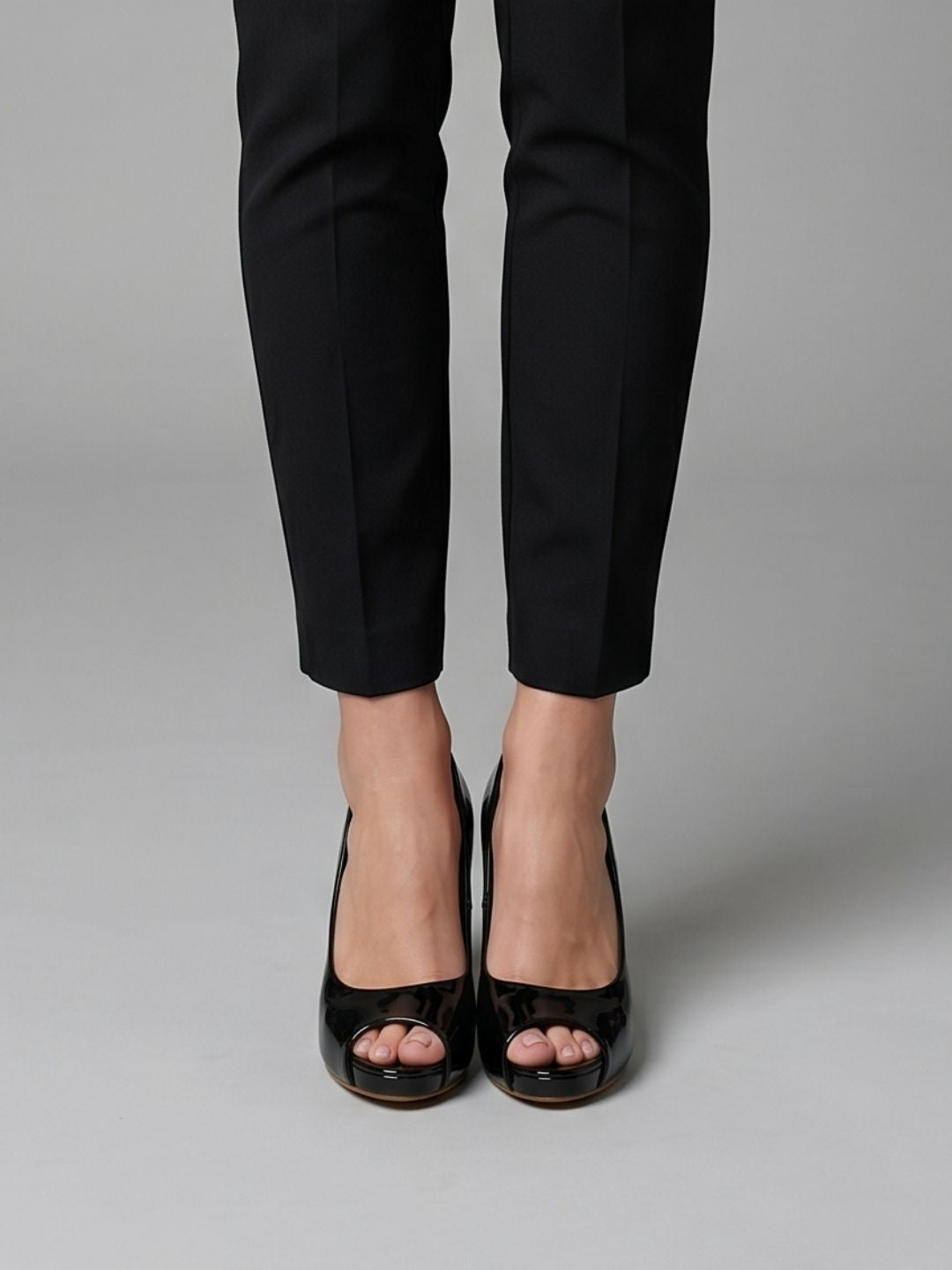Black Peep-Toe Classy Heel