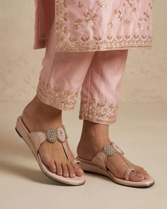Women's Ethnic Embellished Wedge Sandals