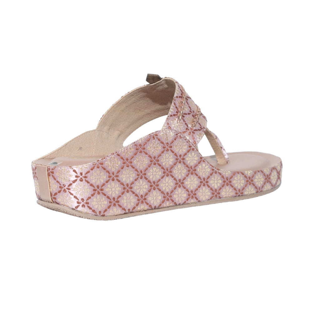 Pink Kolhapuri Wedges