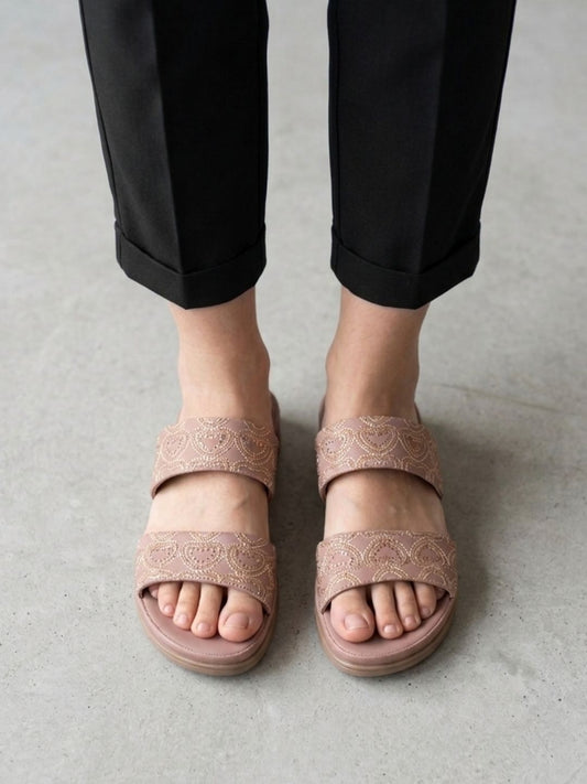 Champagne Slip-on Sandals