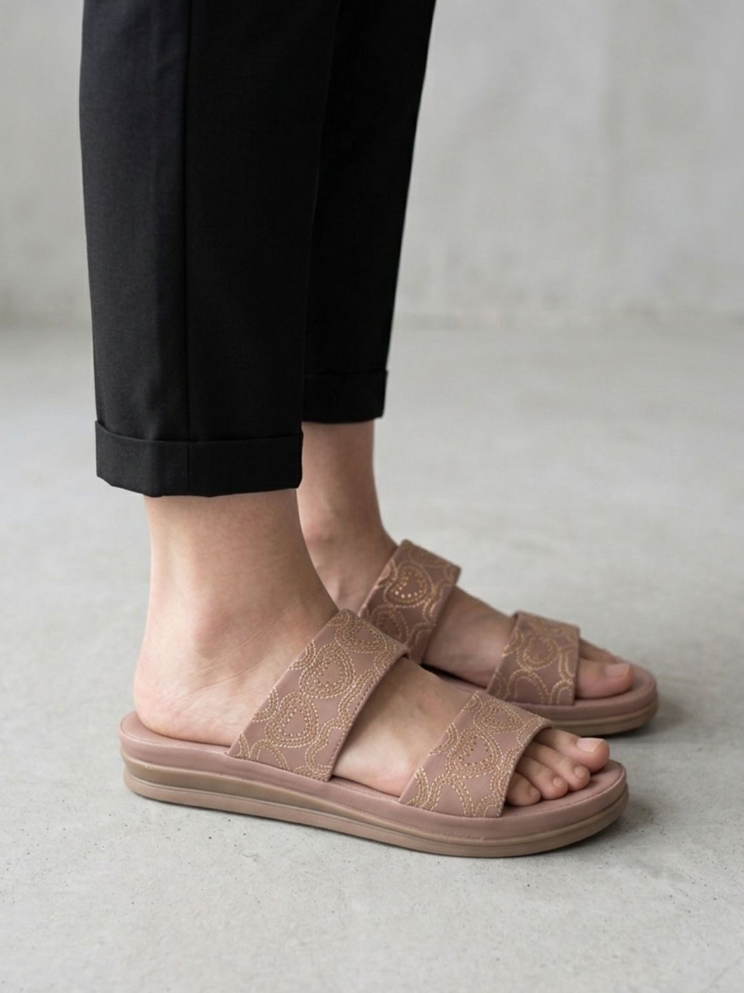 Champagne Slip-on Sandals
