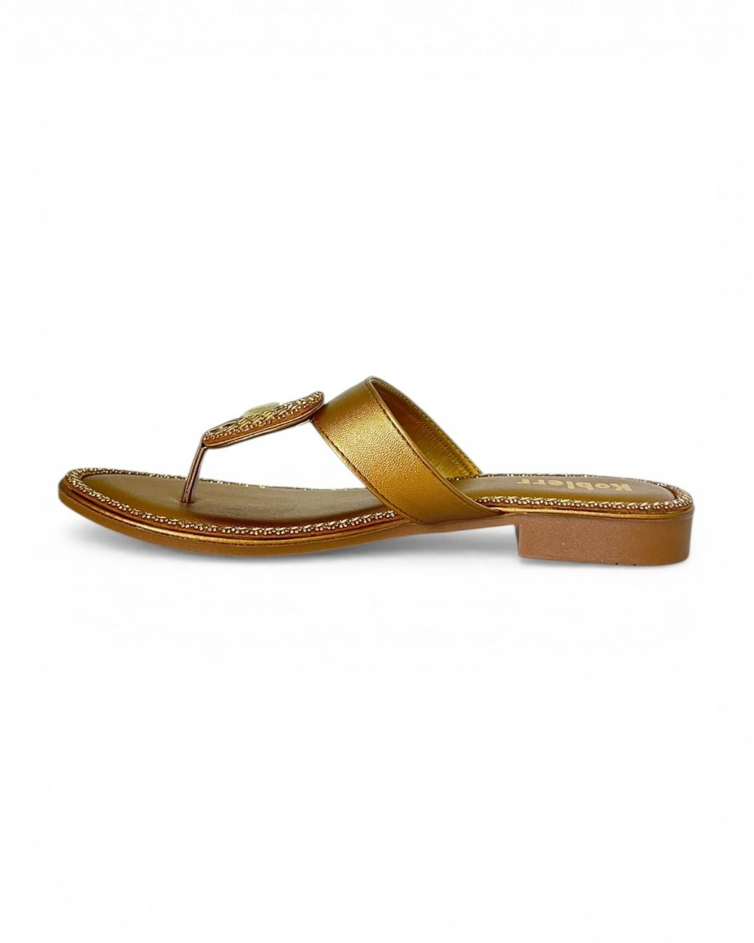 Copper Ethnic Block Sandals