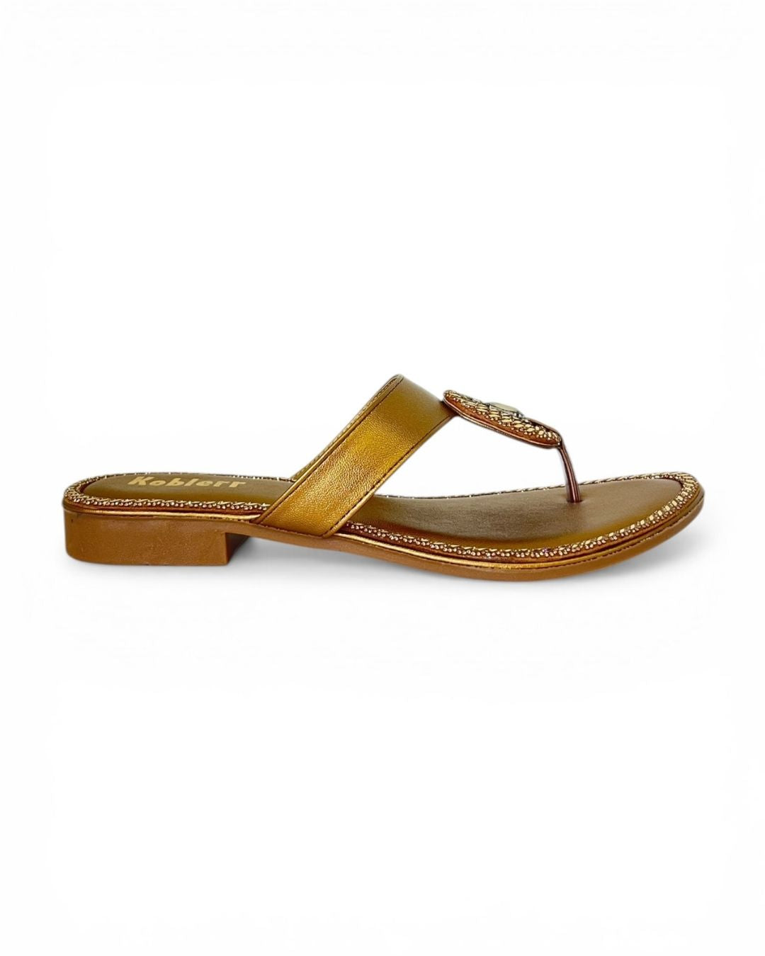 Copper Ethnic Block Sandals