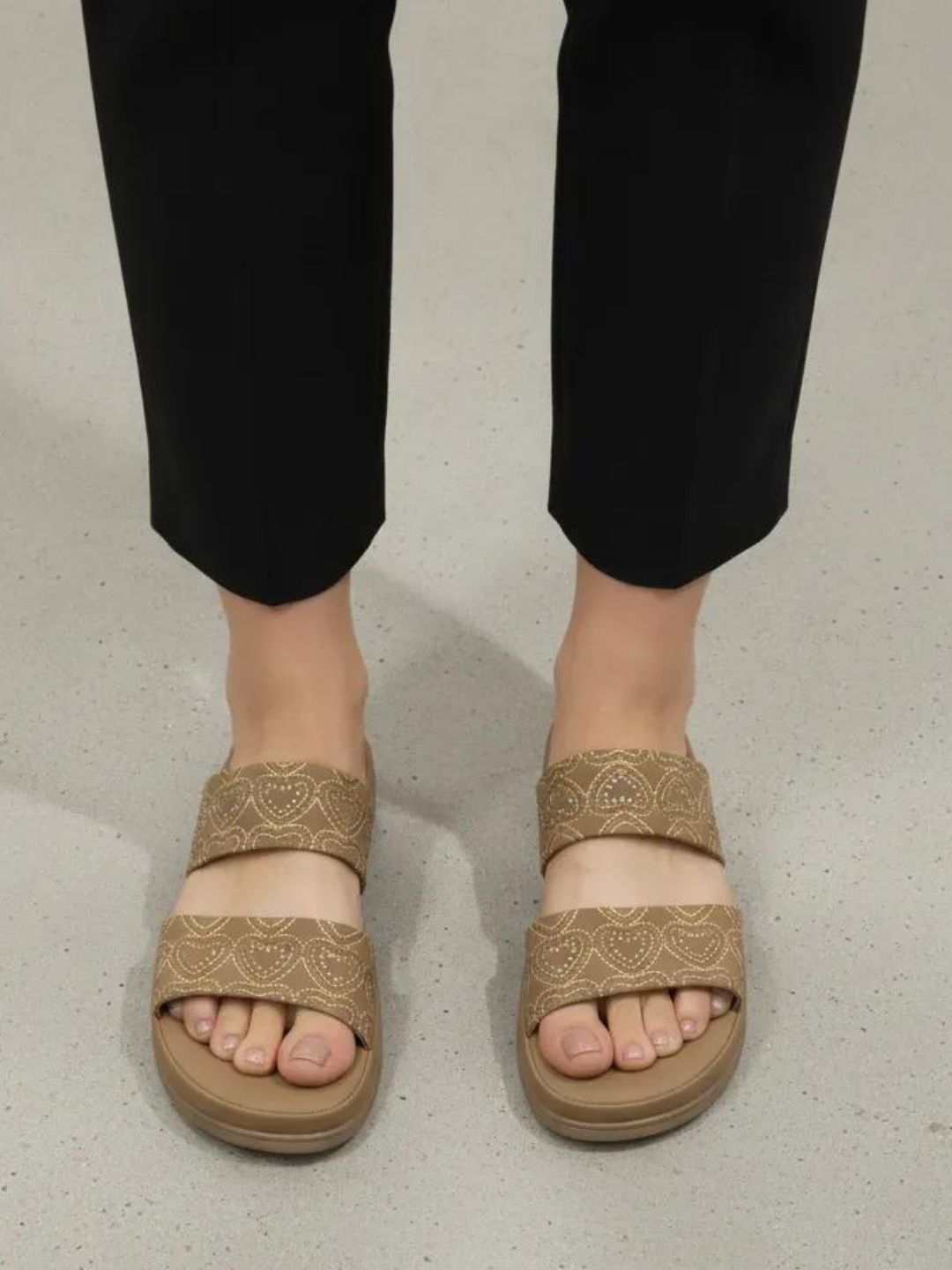 Beige Slip-on Sandals