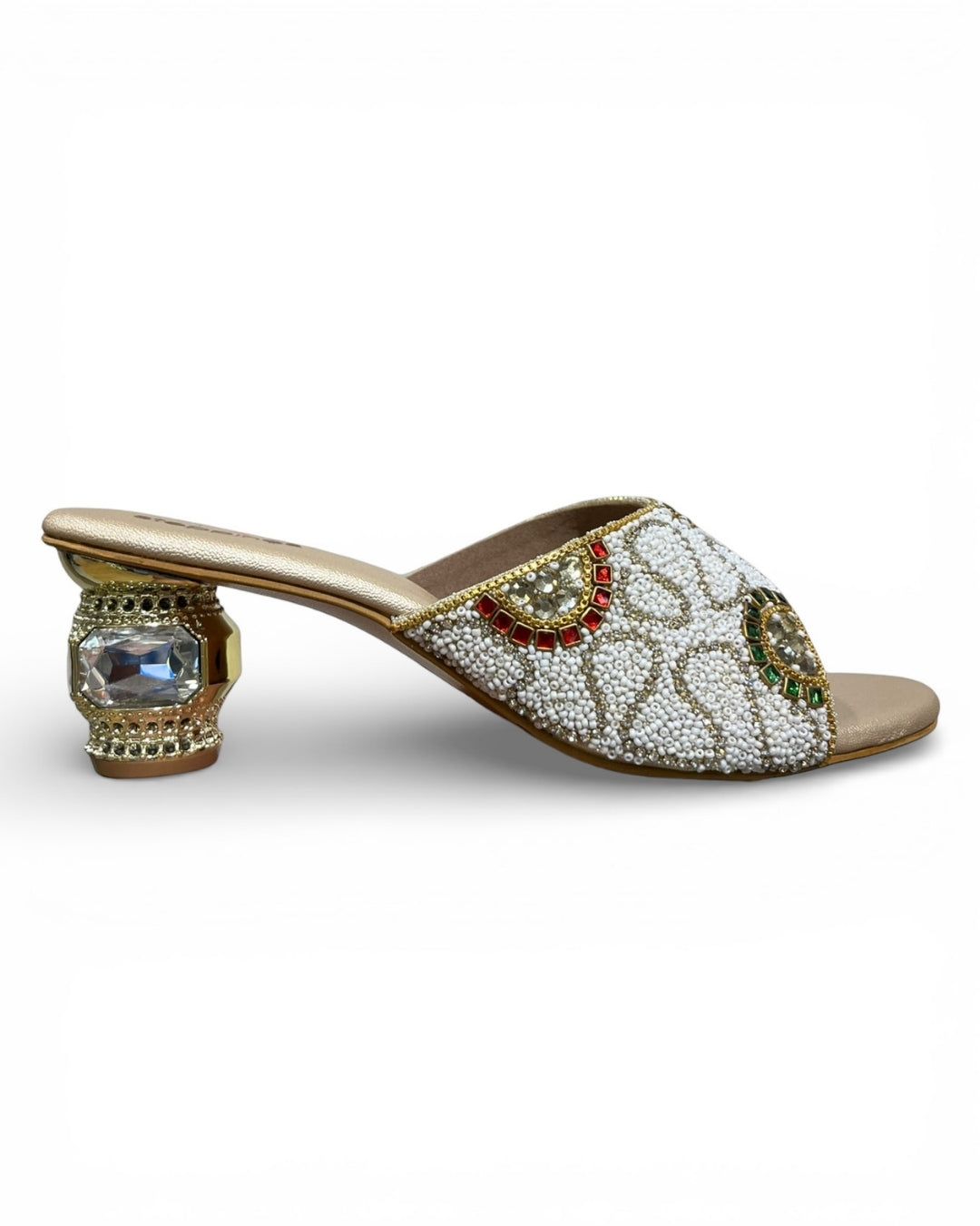 Embellished Ethnic Block Mules