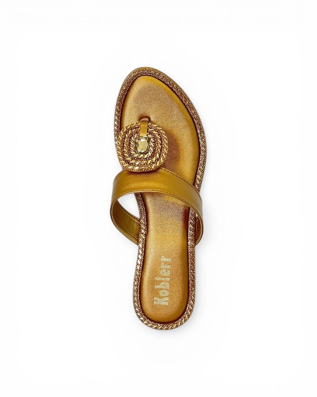 Copper Ethnic Block Sandals