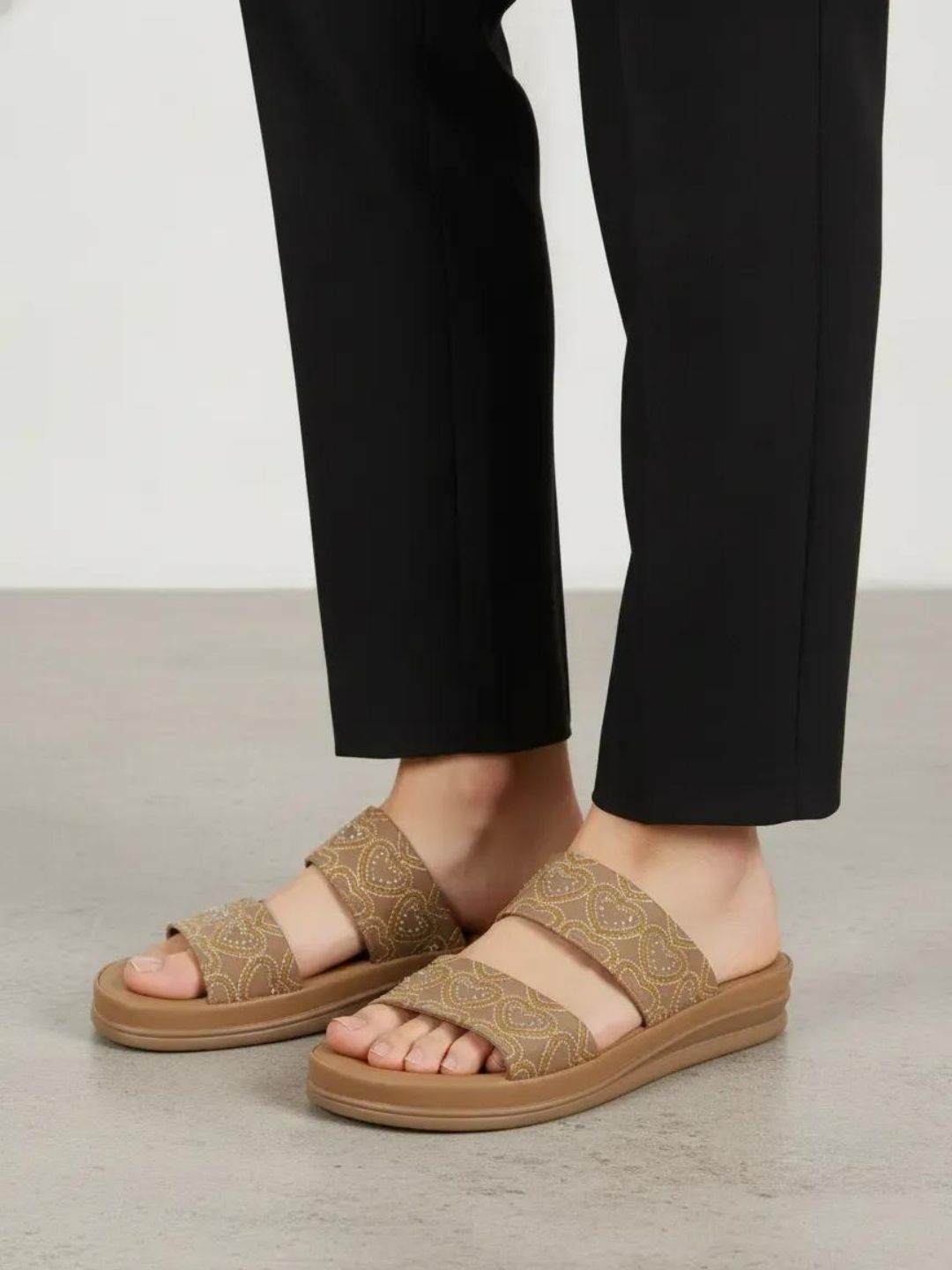 Beige Slip-on Sandals