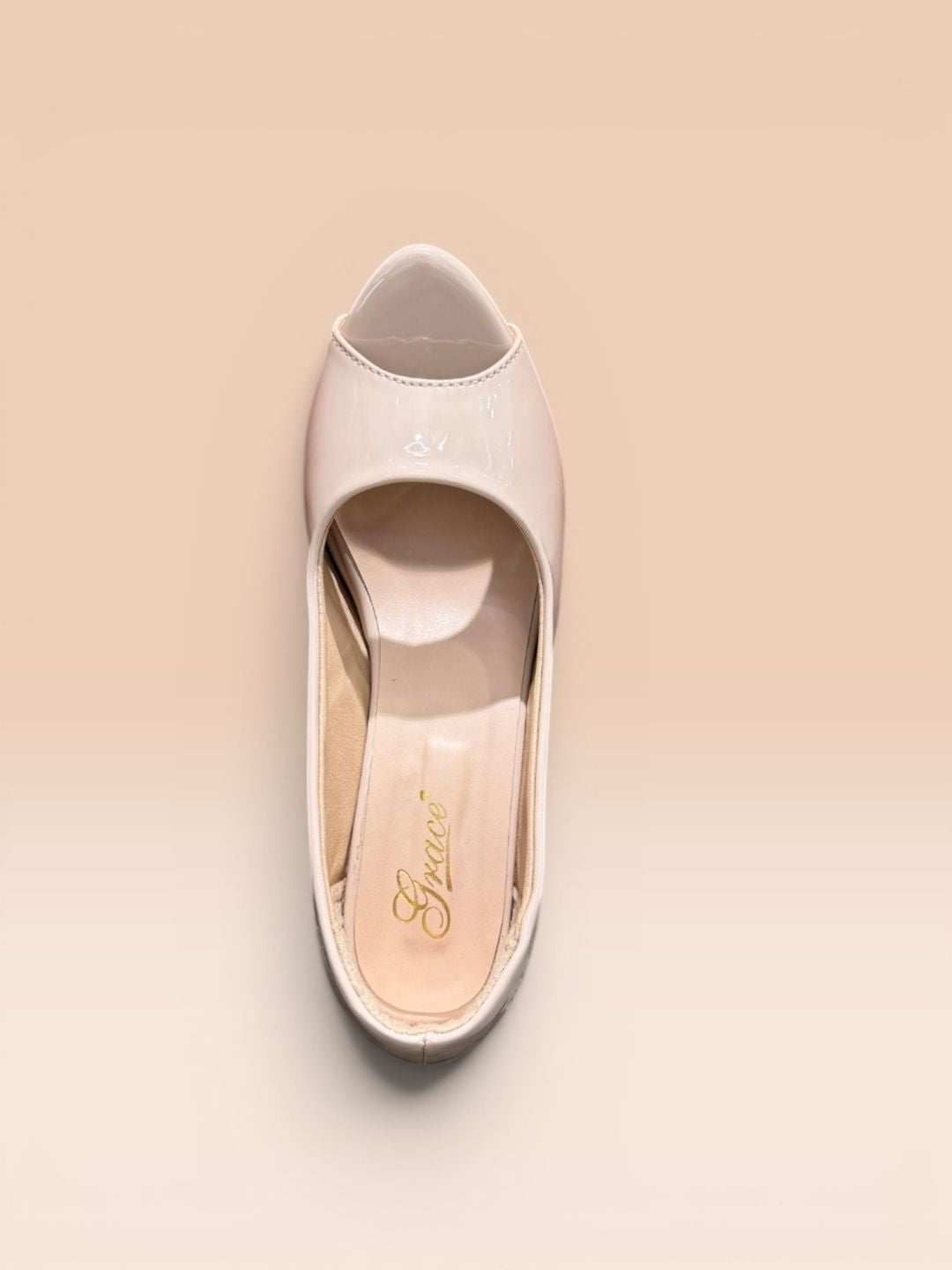 Cream Peep-Toe Classy Heel