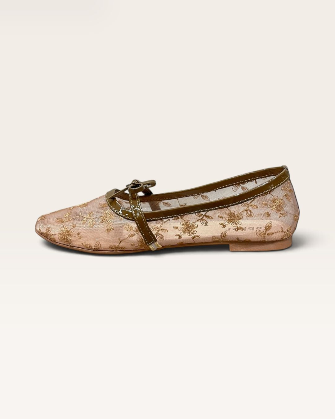 Floral Mesh Ballet in Beige